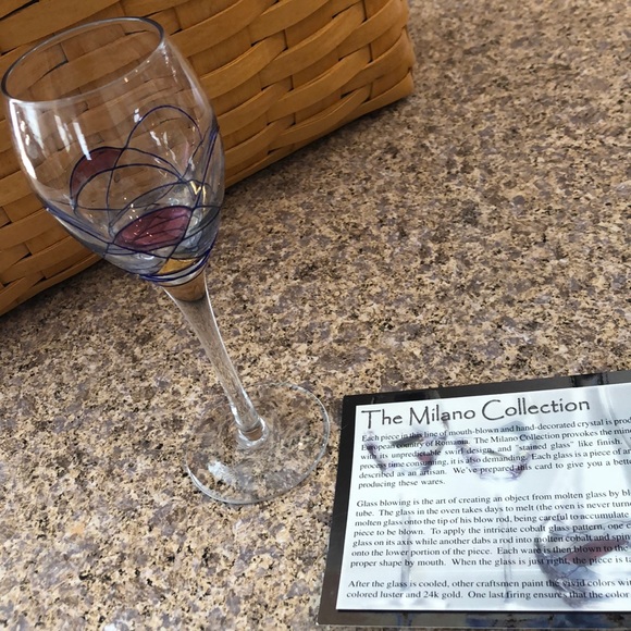 The Milano Collection Other - The Milano Collection 1 Single Glass Color Swirl with Gold